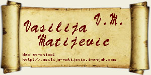 Vasilija Matijević vizit kartica